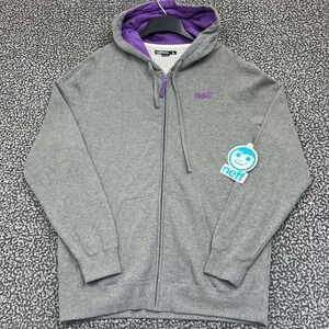 Neff Hoodie Men Large Gray Purple‎ Full Zip Long Sleeve Pocket Outdoor New L